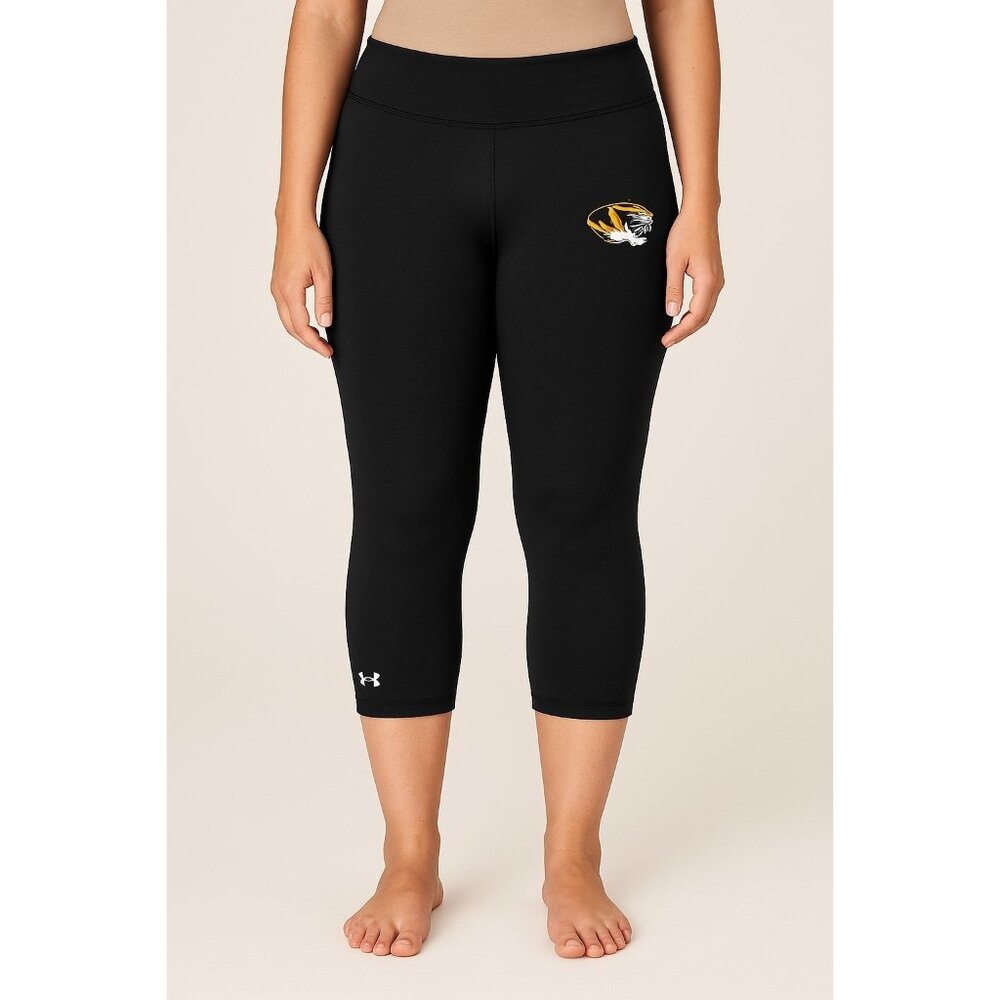 Under Armour Heat Fitted Missouri Tigers Mizzou Black Capri Leggings Size L